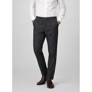Ted Baker Men's Camburn Fit Dagnall Pants 34R Charcoal Gray Flat Front Dapper